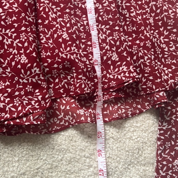 Red and white flowy floral garden party  dress perfect for every season - Picture 7 of 8